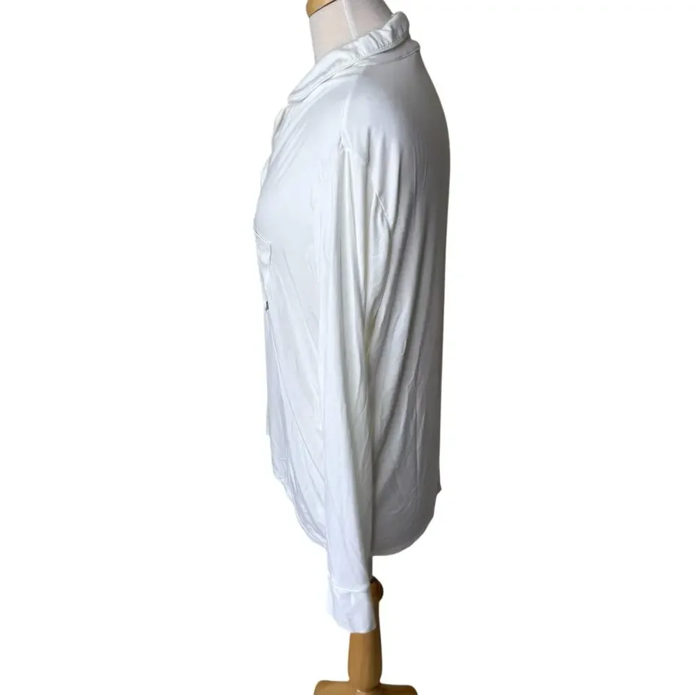 SKIMS Long Sleeve Sleep Shirt in Snow Size Large